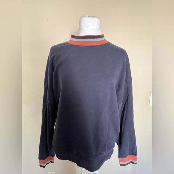 Madewell Tops - Madewell Dark blue Sweater with Striped Collar